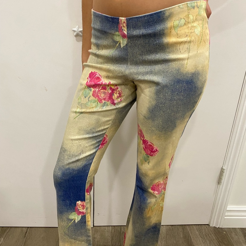 Vintage La Vore Rose Print Pants - Picture 8 of 15